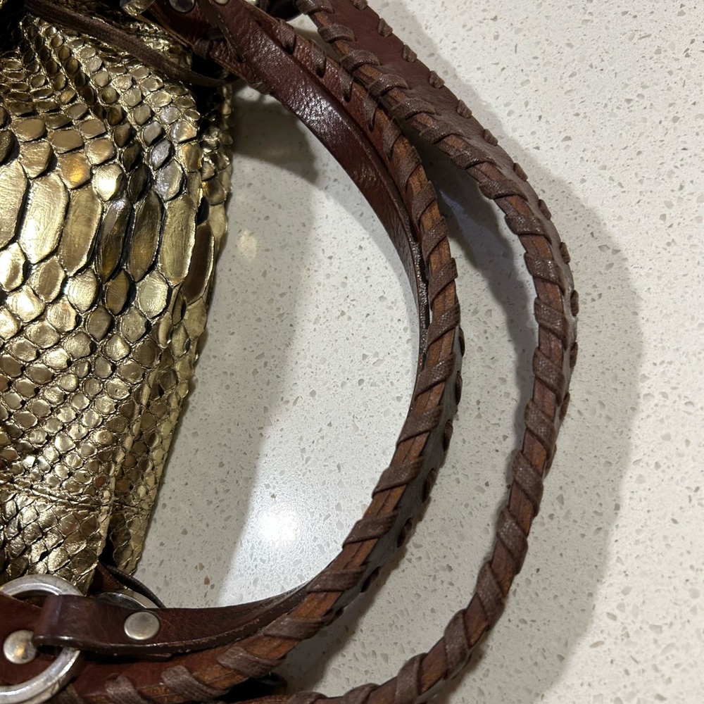 Pauric Sweeney Python Gold bag Bergdorf Goodman snakeskin - Picture 2 of 14